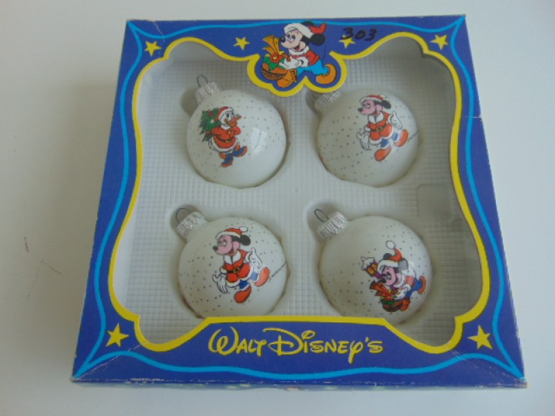 4 Disney Kerstballen: Mickey en Donald