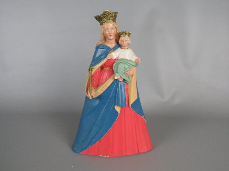 Vintage Maria met kind dubbele gouden kroon.