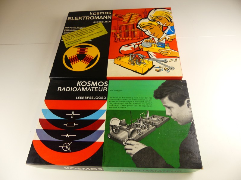 Vintage Kosmos radioamateur + leerbouwdoos kosmos electroman