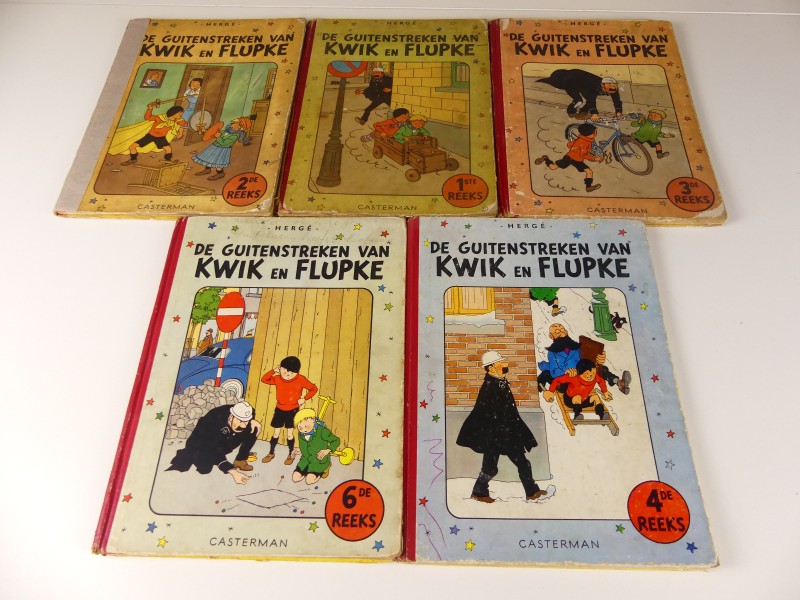 Hergé: 6 x "de guitenstreken van Kwik en Flupke" 1949 - 1954