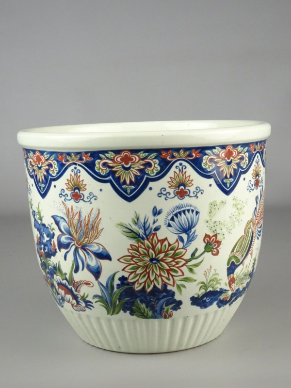 Handbeschilderde vintage pot gemerkt Boch Belgium.