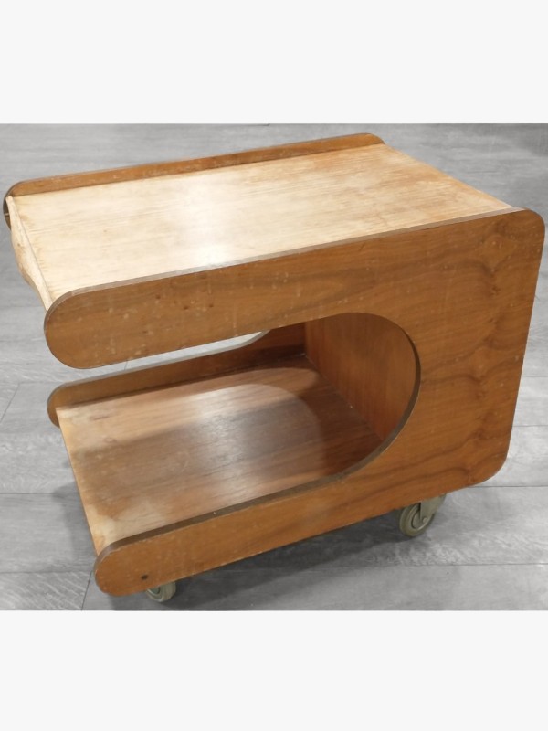 Vintage houten serveer trolley