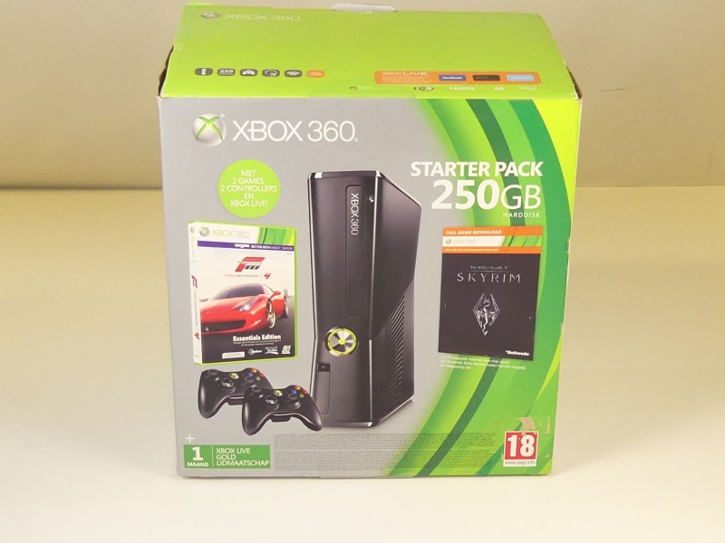 Xbox 360 250 GB + 4 games met garantie