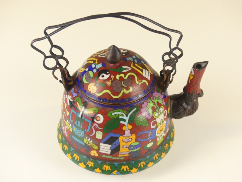 Antieke Chinese Cloisonne Theepot