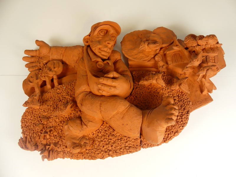 Terracotta Kunstwerk 2 delig - May Claerhout