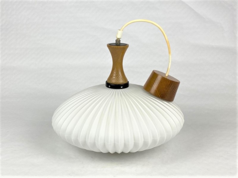 vintage geribbelde glazen hanglamp uit de jaren '50 door massive