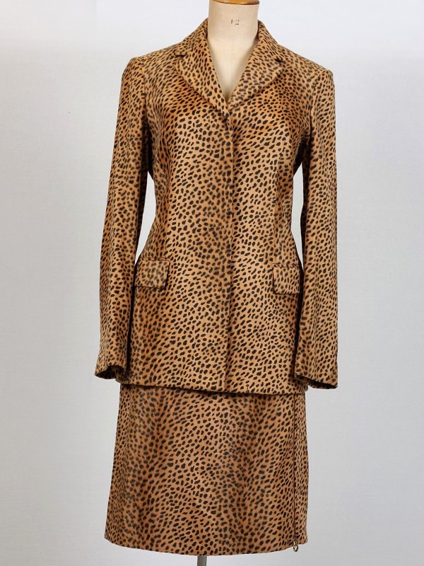 vintage mantelpakje in luipaardprint (gelabeld als Versace Jeans Couture)