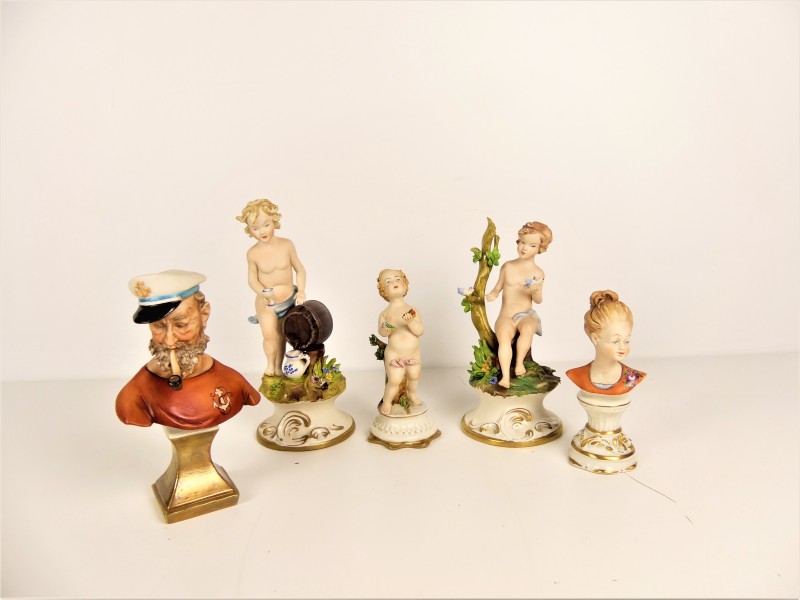 5 Vintage Porseleinen Beeldjes - Capodimonte