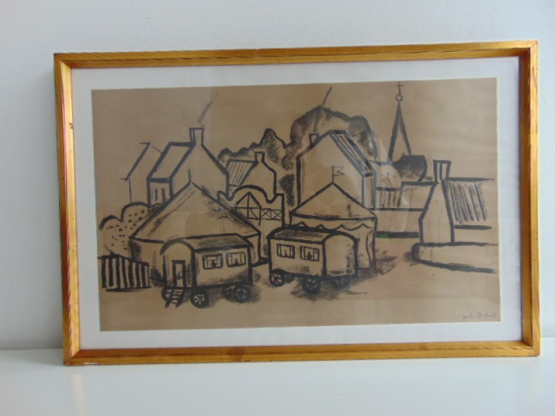 Litho: Kermis In Het Dorp, Gust De Smet