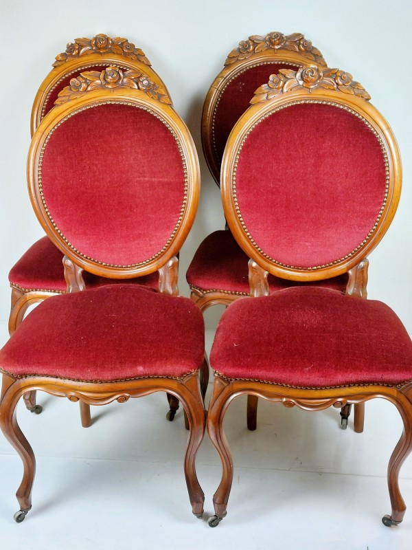 Vier antiek stoelen Louis Philippe