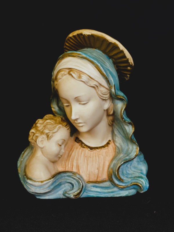 Vintage handgeschilderde Madonna met Jezus