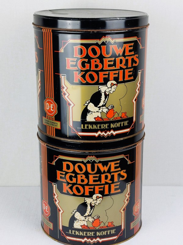 Twee vintage blikken "Douwe Egberts Koffie"
