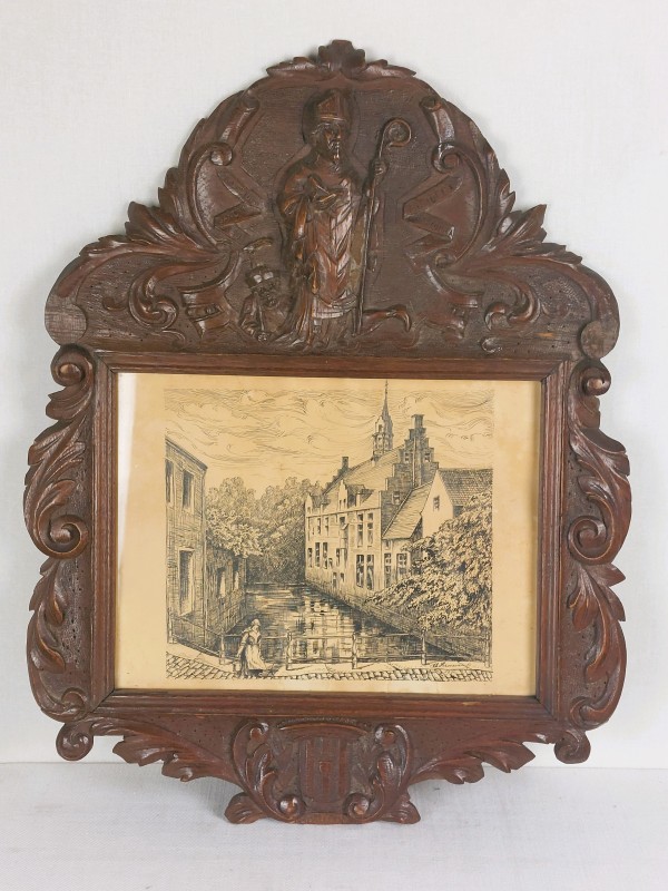 Houtsnede met lithografie