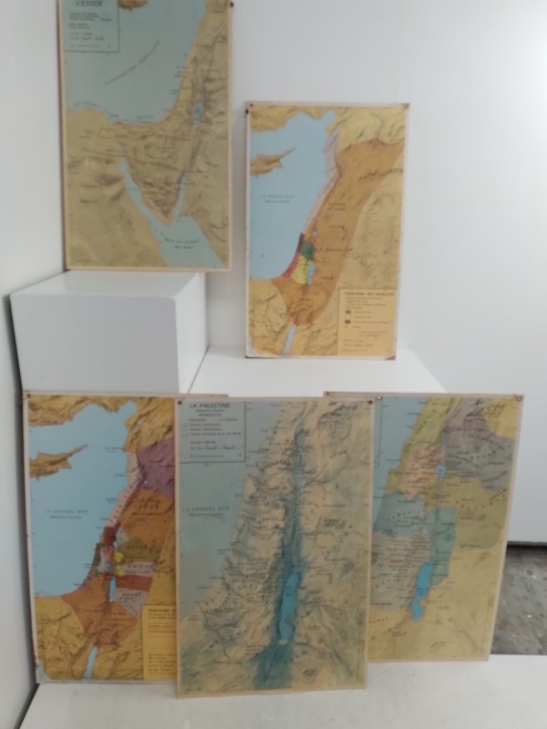 Set 5 oude schoolkaarten - Israël
