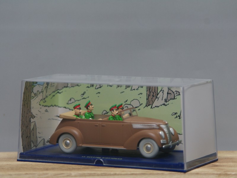 Tintin "Le sceptre D'Ottokar"- Cabriolet Ford 1937 van Tintin/Kuifje- Schaalmodelauto Herge-Moulinsart (Art. 767 C)