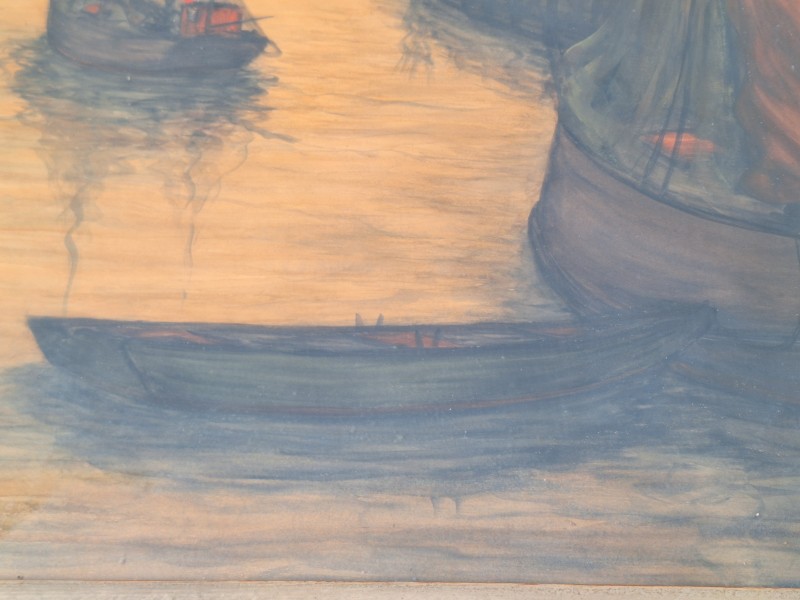 Aquarel schilderij van zeilboten - Idserda Theo