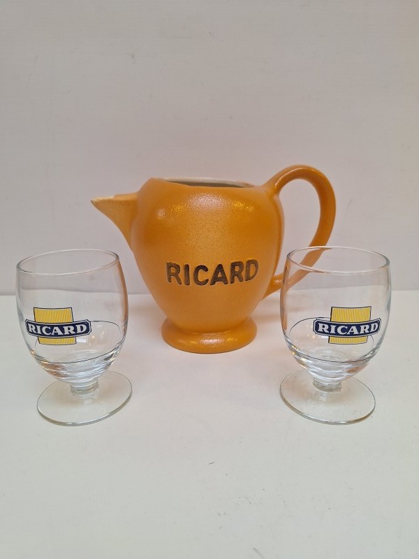 Ricard set met 2 glazen en stenen karaf