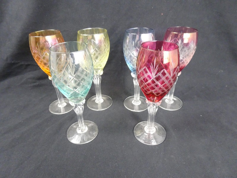 Set kristallen wijn glazen