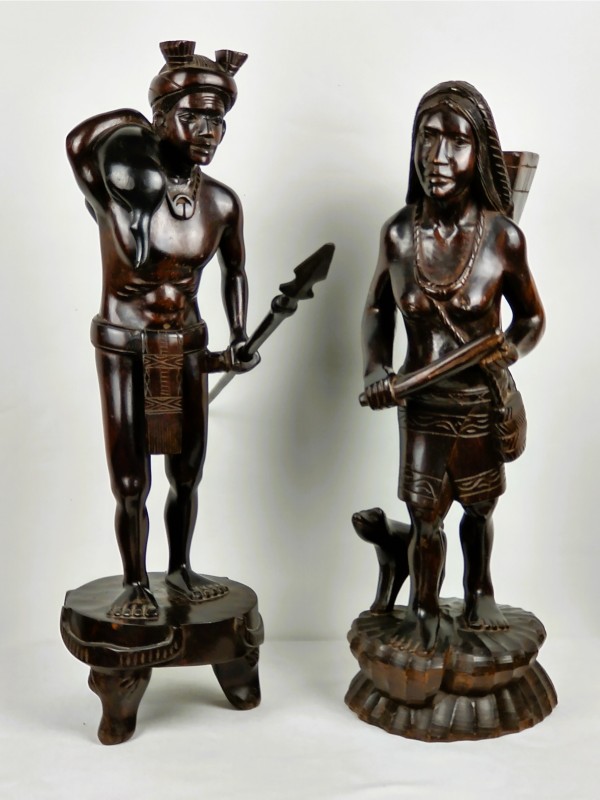 Indiaanse beelden man en vrouw