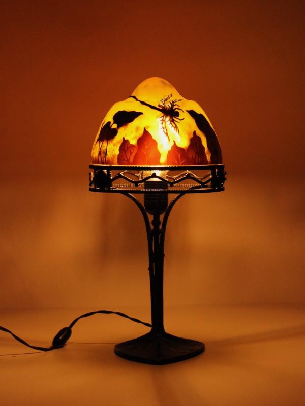 Knappe reproductie naar Emile Gallé - Dragonfly lamp