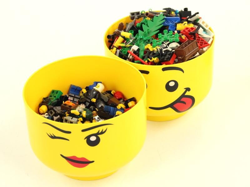Set van 5 gevulde Lego-bewaardozen in verschillende maten