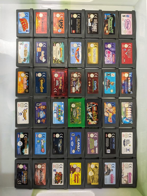 42 Gameboy Advance spel cartridges