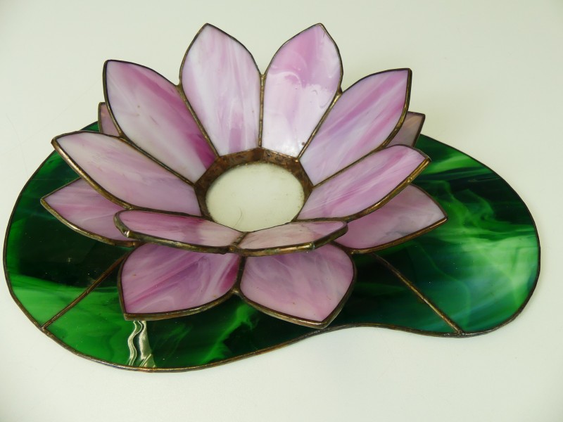 Gebrandschilderd glas lotusbloem