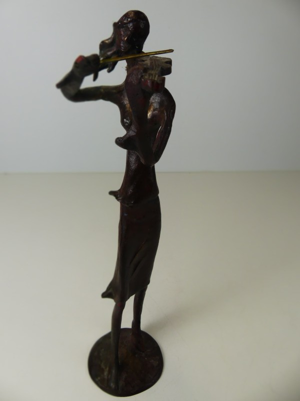 Bronzen Violiste Sculptuur