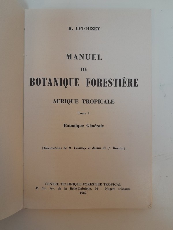 Boek: Manuel de botanique forestière - Afrique tropicale (3 delen) R. Letouzey