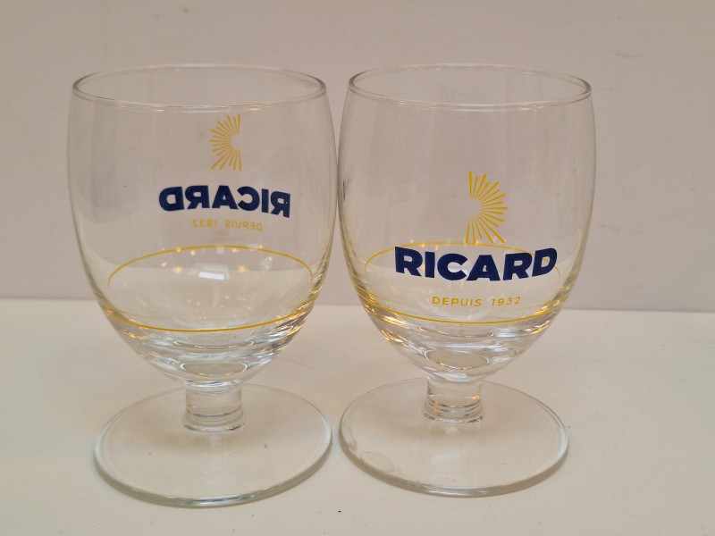 Ricard set met 6 glazen, ijsblokemmertje, 2 waterkannetjes