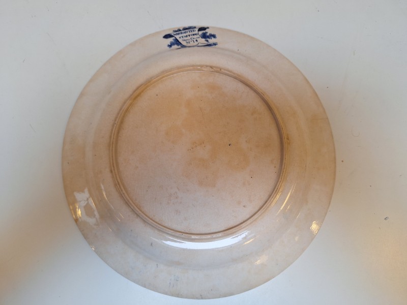 23 delig antiek servies: Warranted Stafford - Stone China N°14 / Willow - JB Cappellemans aîné Jemmapes