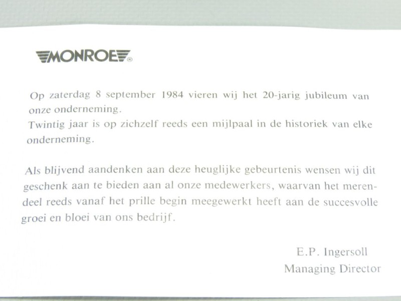 Jubileum uitgave "Monroe" 1984