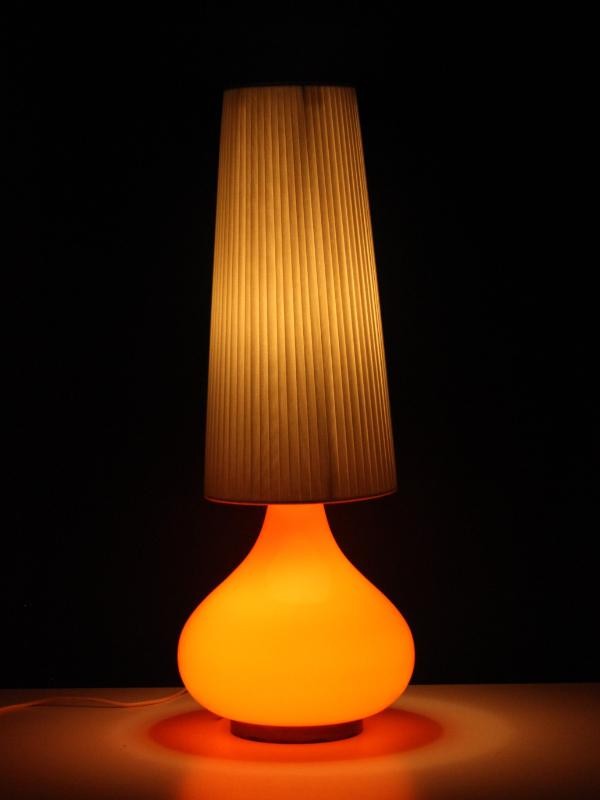 Grote Lamp Oranje - Glas - Space Age