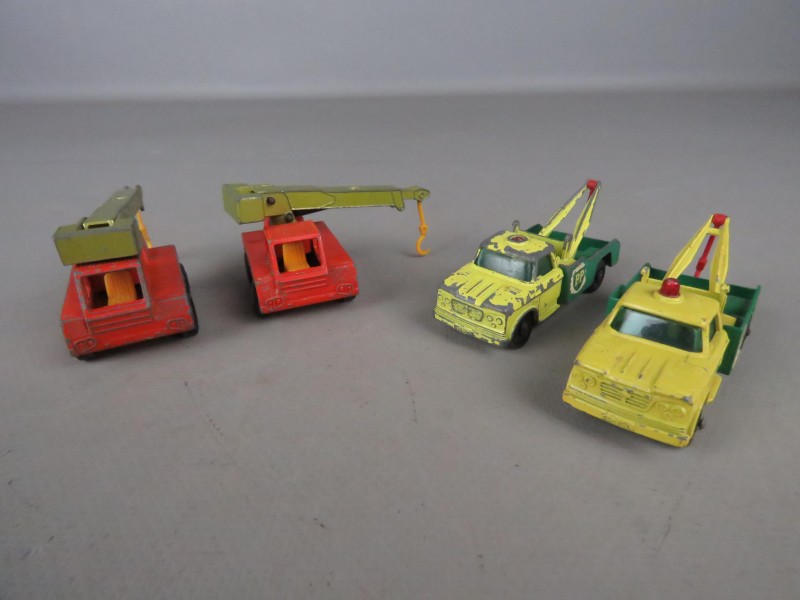 4 matchboxs takelwagens jaren 60