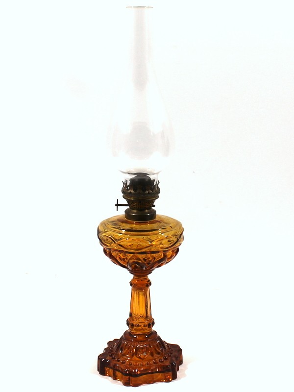 Vintage Lempereur & Bernard glazen olielamp