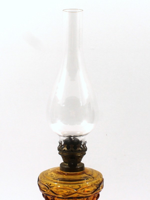 Vintage Lempereur & Bernard glazen olielamp