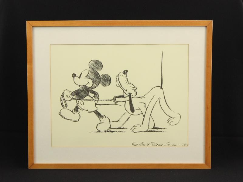 Zeefdruk Mickey Mouse en Pluto (Society Dog Show 1939) - The Art Group Limited