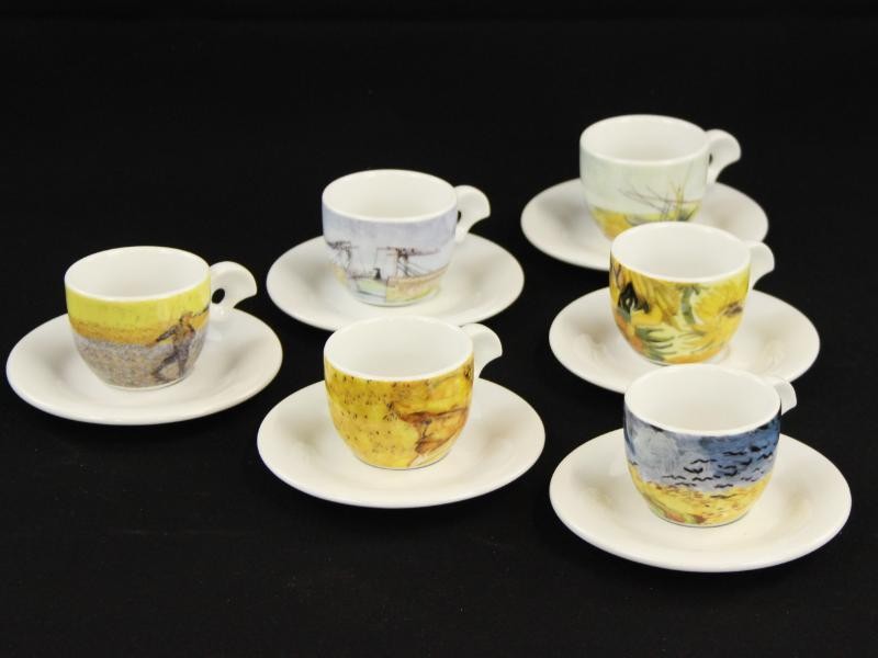 Thun porselein - 6 espressokopjes met bordjes - Vincent Van Gogh