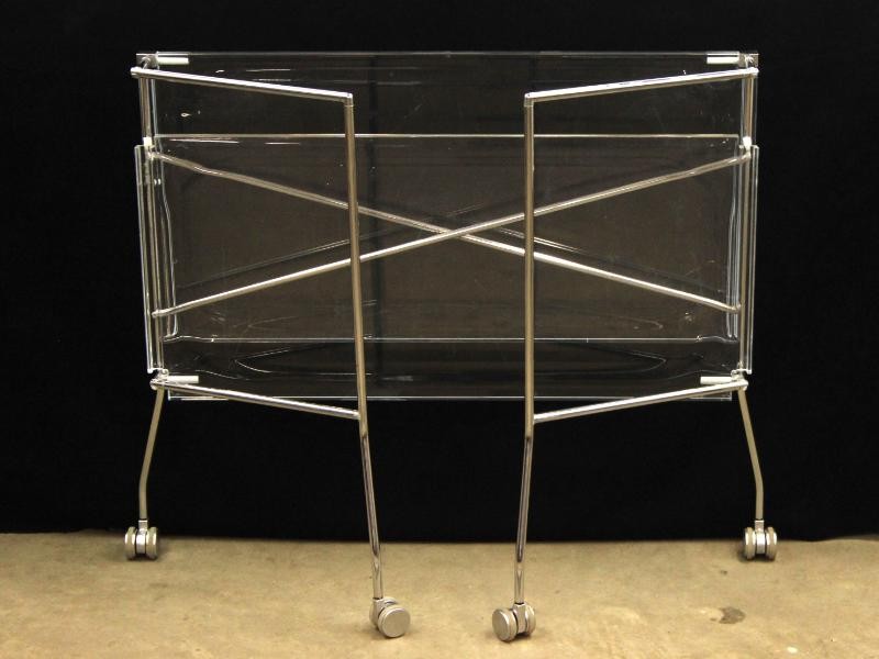 Kartell, model Flip - opplooibare trolley - transparant