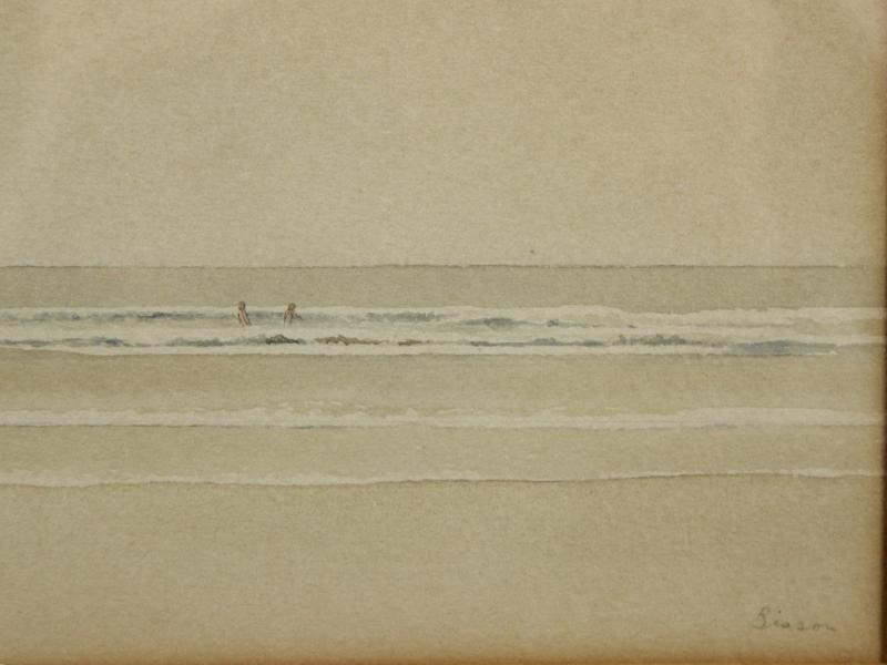 Aquarel van kalme zee - Paul Bisson (1983)