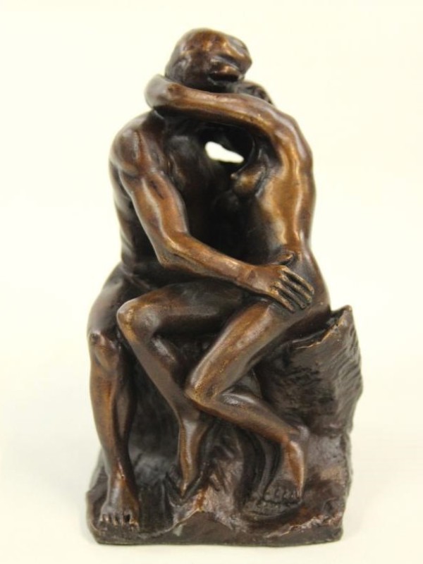 De Kus - Auguste Rodin - kleine bronzen reproductie