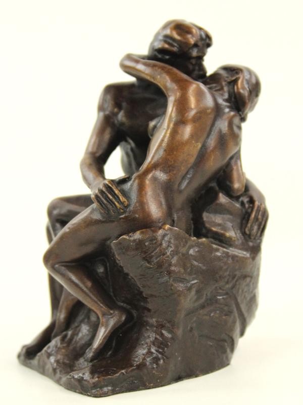 De Kus - Auguste Rodin - kleine bronzen reproductie