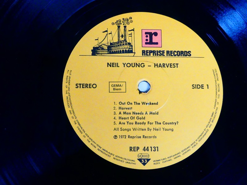 Vintage elpee – Neil Young – Harvest – jaren ‘70