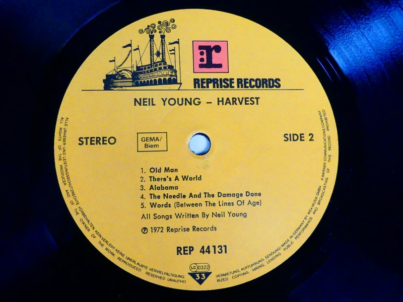 Vintage elpee – Neil Young – Harvest – jaren ‘70