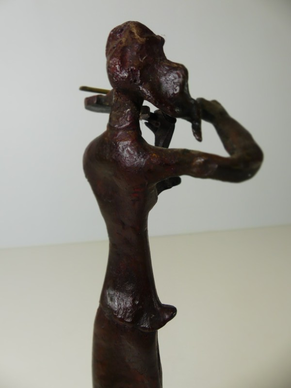 Bronzen Violiste Sculptuur