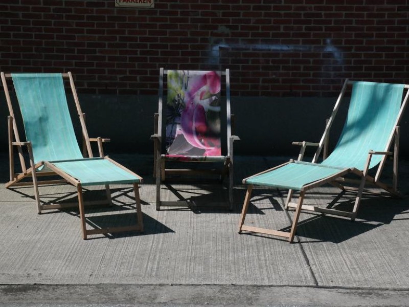 3 vintage houten vouwstoelen