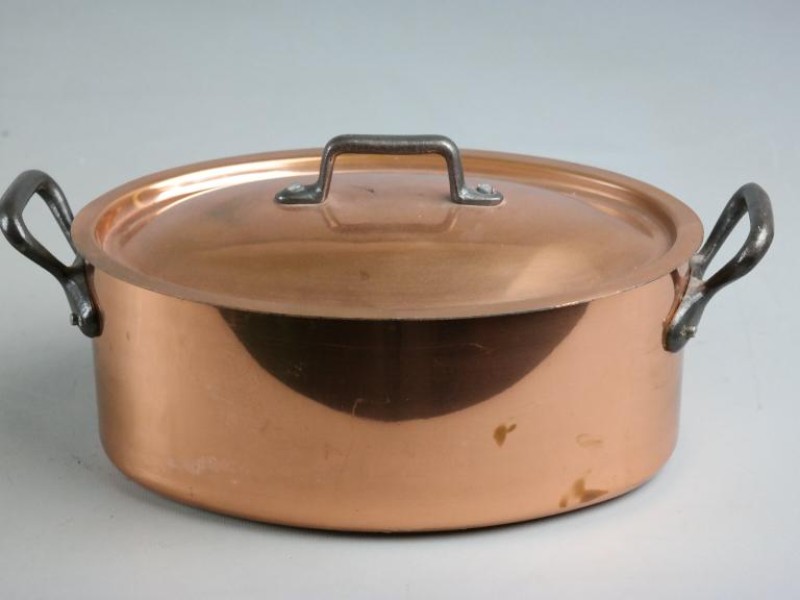 Kleine ovale koperen kookpot 2,2 kg