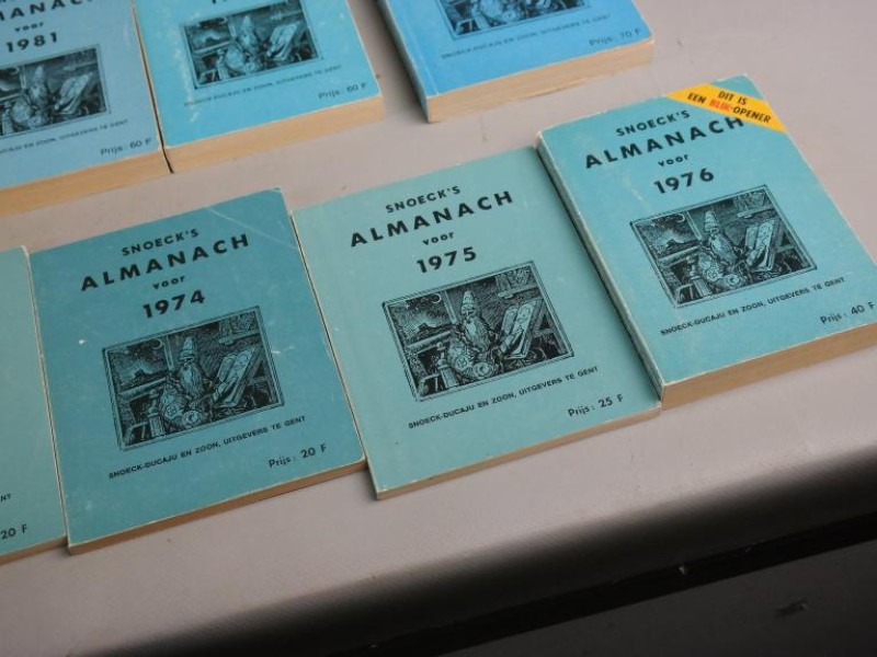 Groot lot vintage "Snoeck's Almanach"  1969 t.e.m. 1985