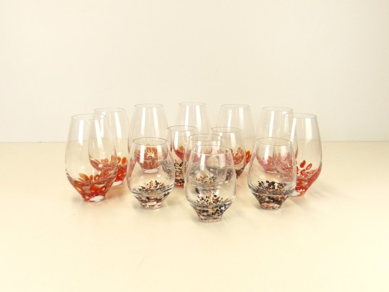 Lot vintage drinkglazen - Murano stijl