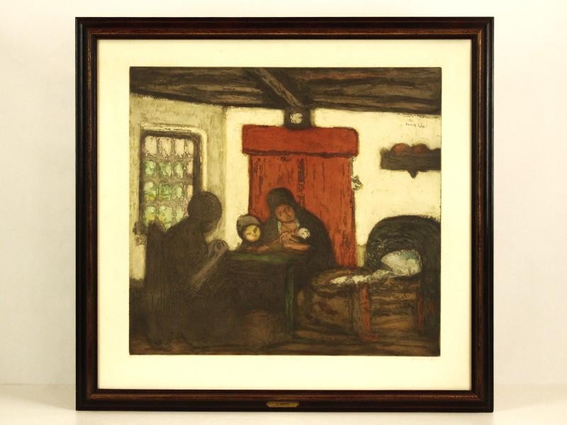 Grote kleurenets 'Intérieur en Campine' - Armand Apol (1879-1950) naar Jakob Smits (1855-1928)